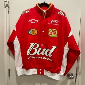 Budweiser Red Jacket with Yellow Trim and White Accents